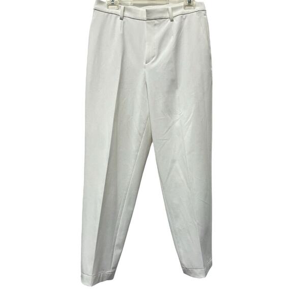 UNIQLO Pants Career Business Womens Size Medium White Pleated Front Trousers - Picture 1 of 5